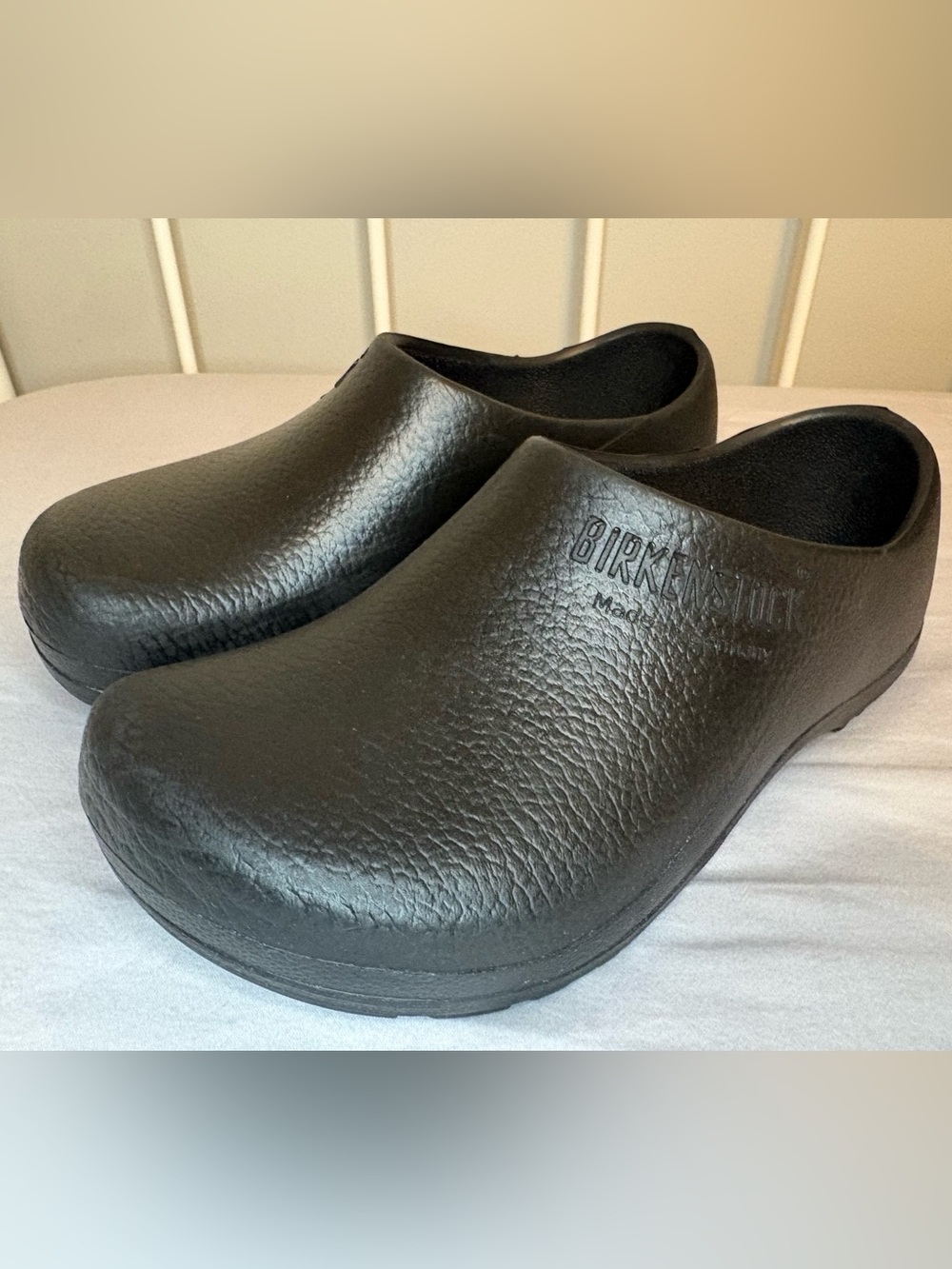 Birkenstock Black Textured Slip-On Clogs